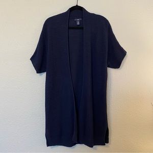 Navy Short Sleeve Duster Cardigan